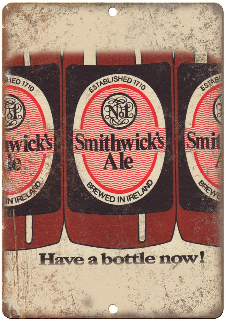 Smithwick's Ale Ireland Vintage Beer Metal Sign