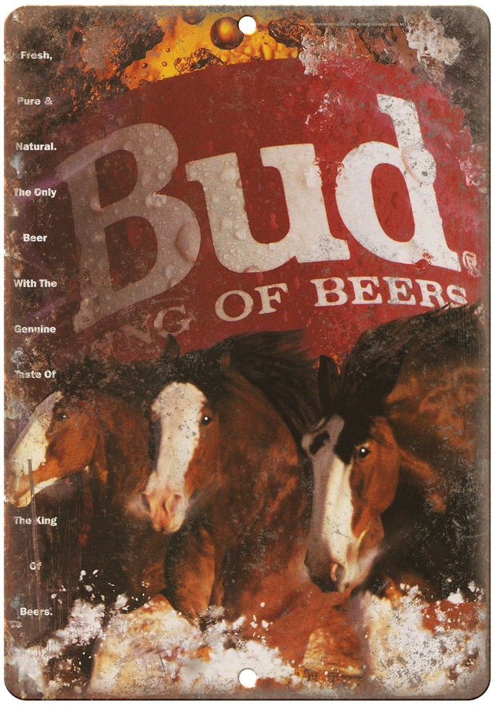 Budweiser Beer King of Beers Metal Sign