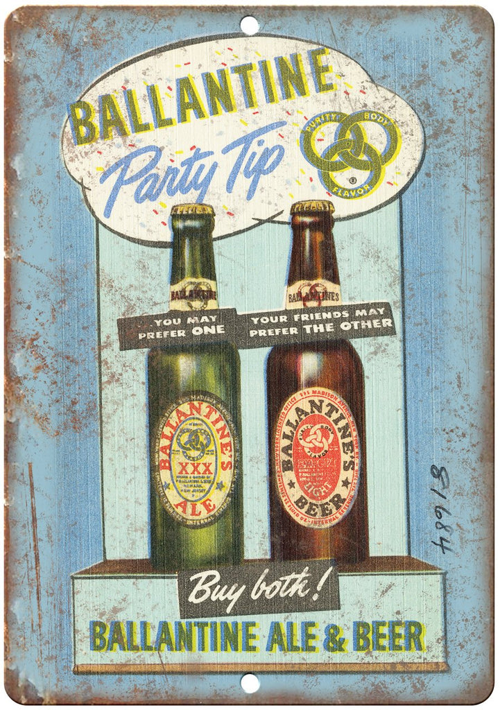 Ballantine Ale & Beer Vintage Ad Metal Sign