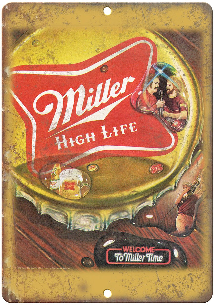 Miller High Life Miller Time Metal Sign
