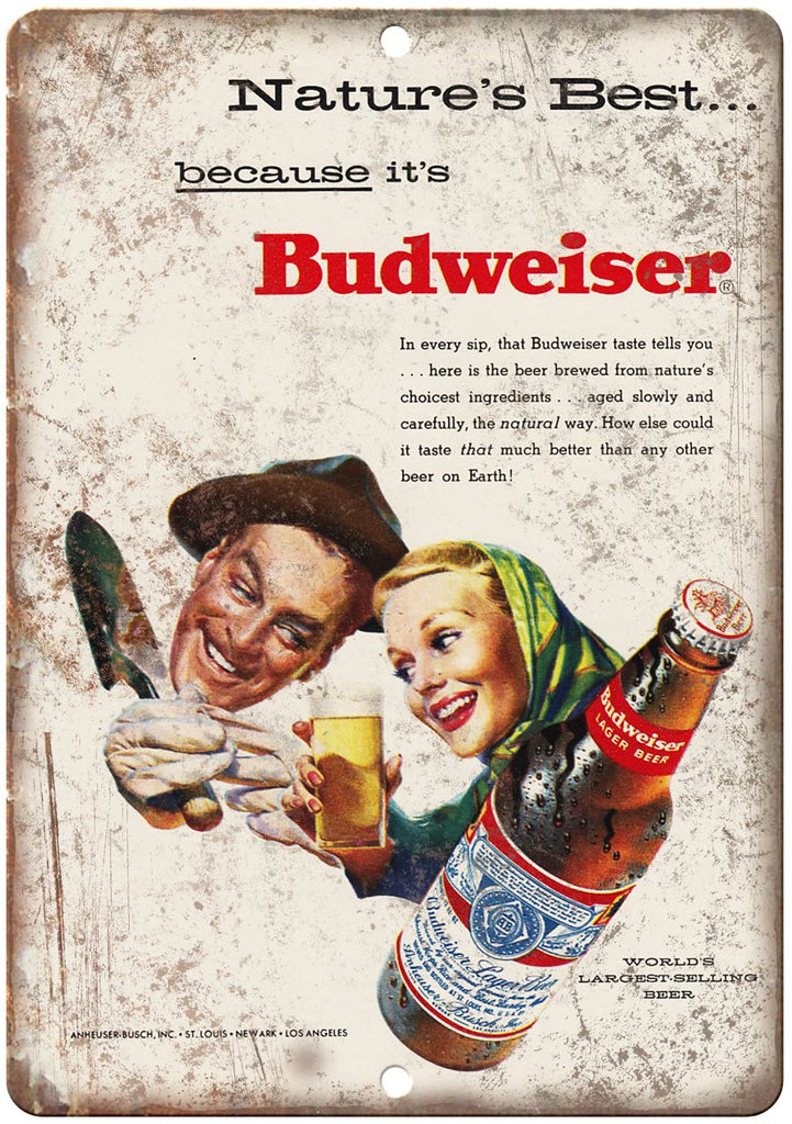 Budweiser Natures Best Beer Metal Sign