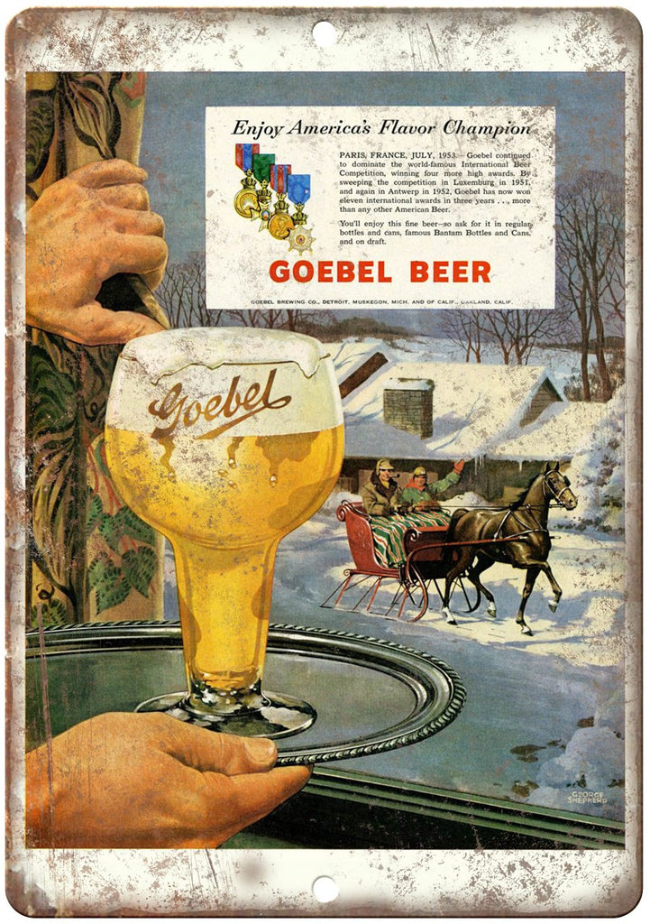 Goebel Beer Ad Metal Sign