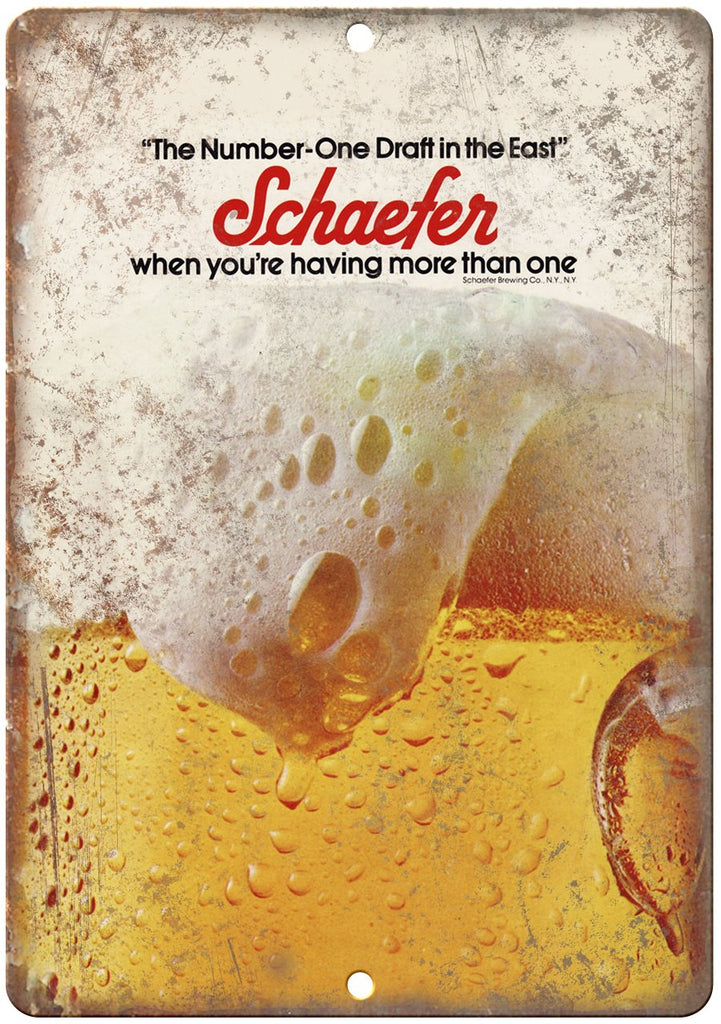 Schaefer Beer Vintage Ad Metal Sign