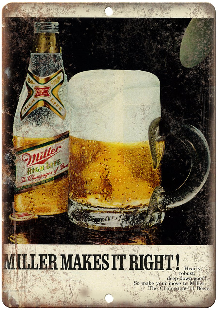 Miller High Life Ad Metal Sign