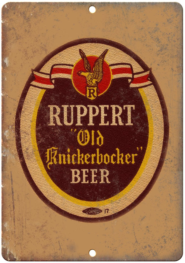 Ruppert Old Knickerbocker Beer Ad Metal Sign