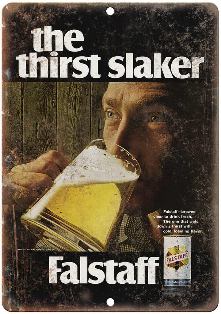 Falstaff Beer Vintage Ad Thirst Stalker Metal Sign