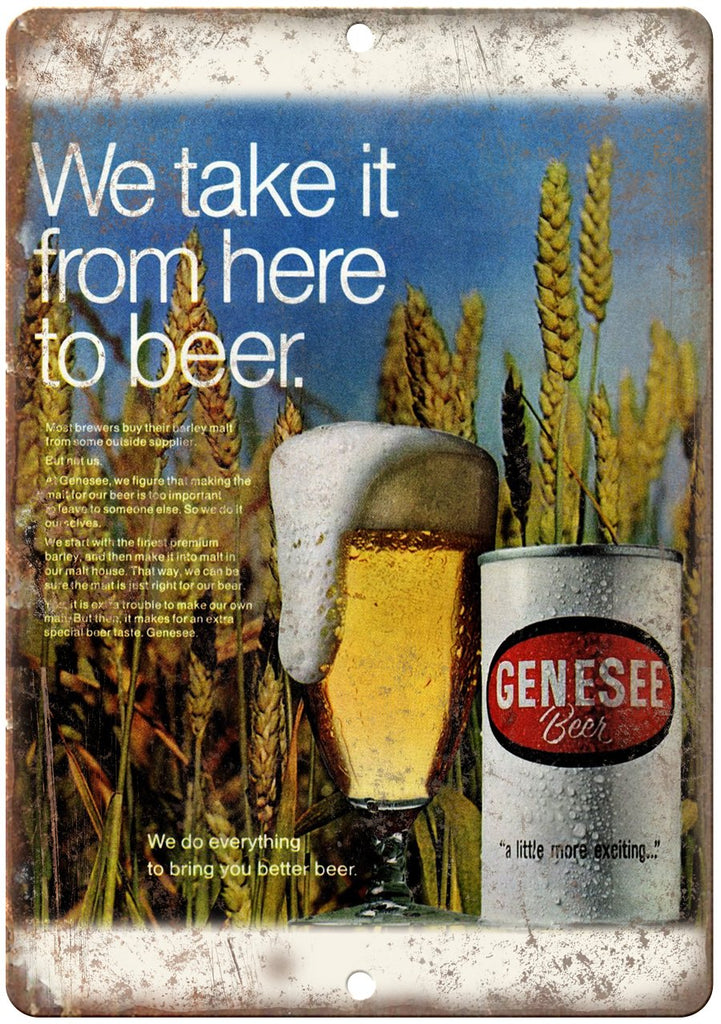 Genesee Beer Vintage Ad Metal Sign