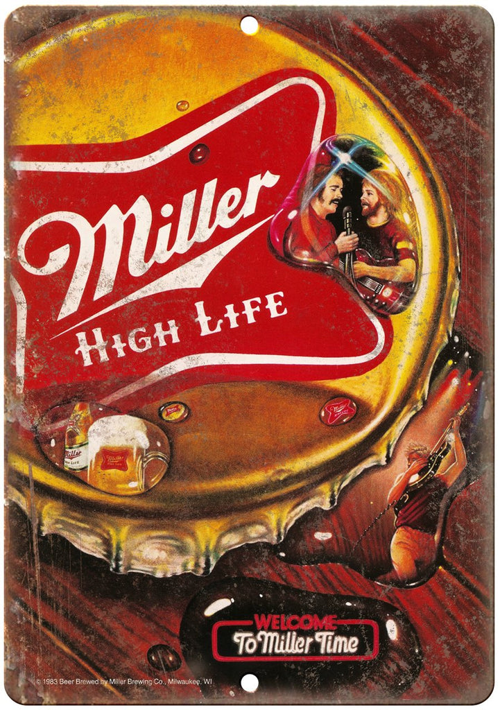 1983 Miller High Life Ad Metal Sign