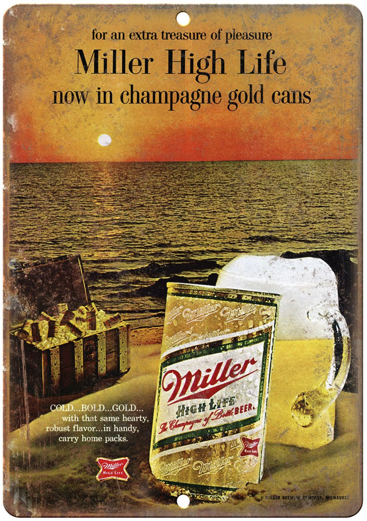 Miller High Life Ad Metal Sign