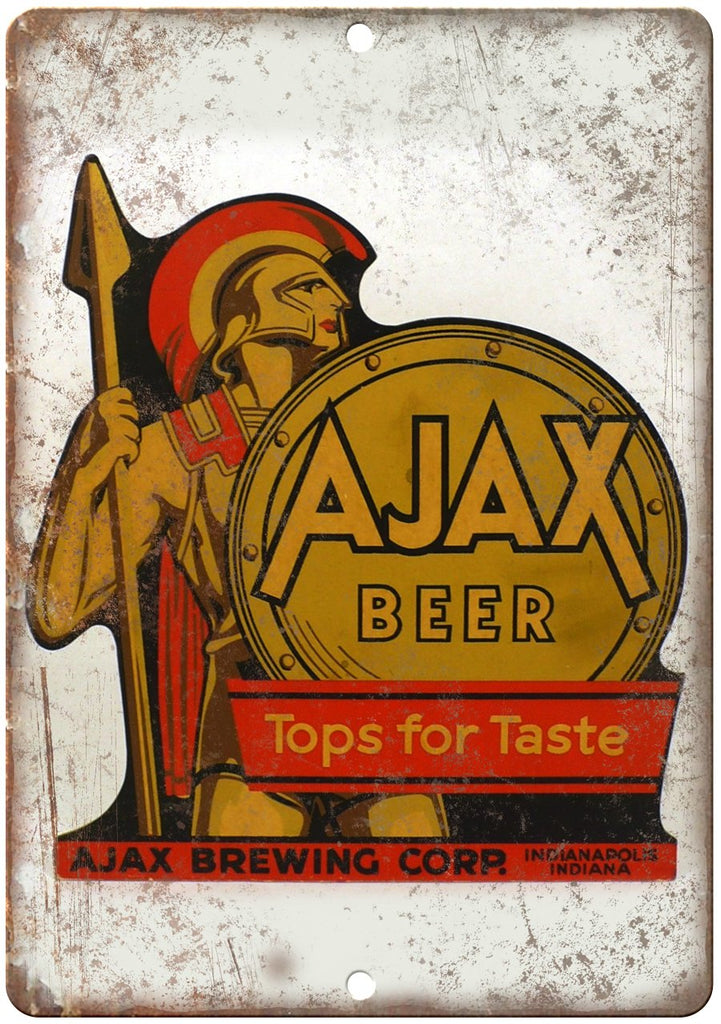 Ajax Beer Indianapolis Ad Metal Sign