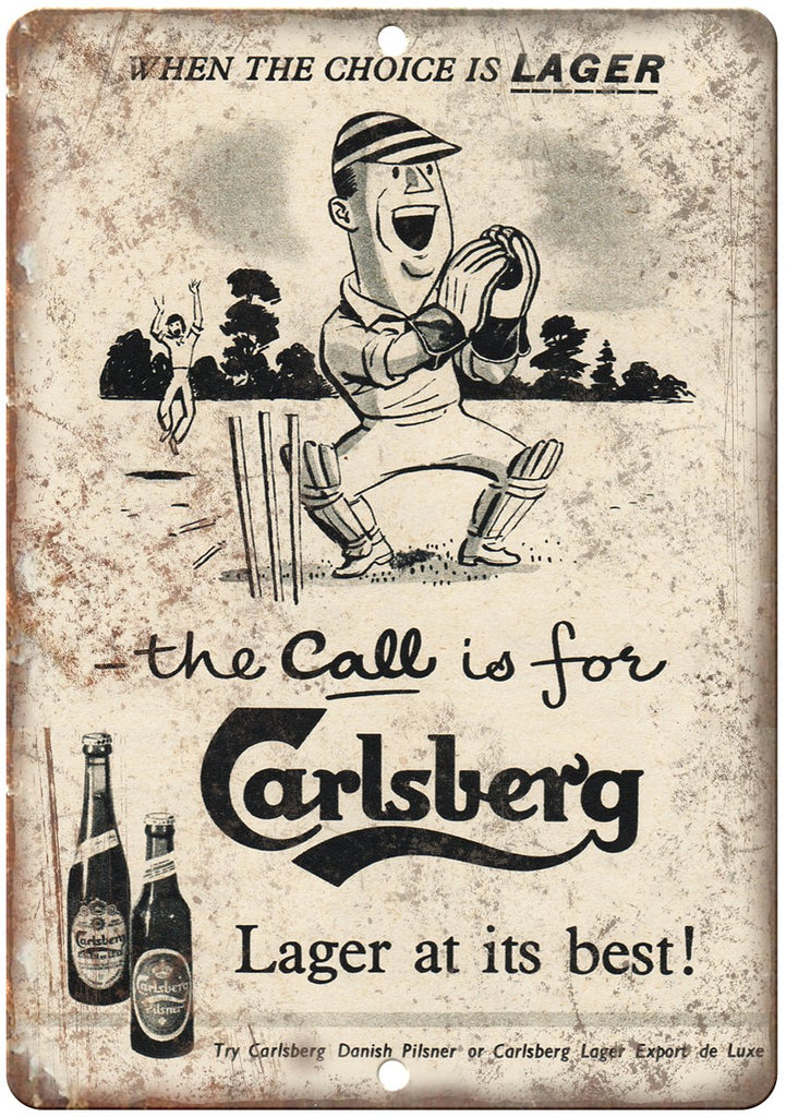 Carlsberg Lager Vintage Beer Ad Metal Sign