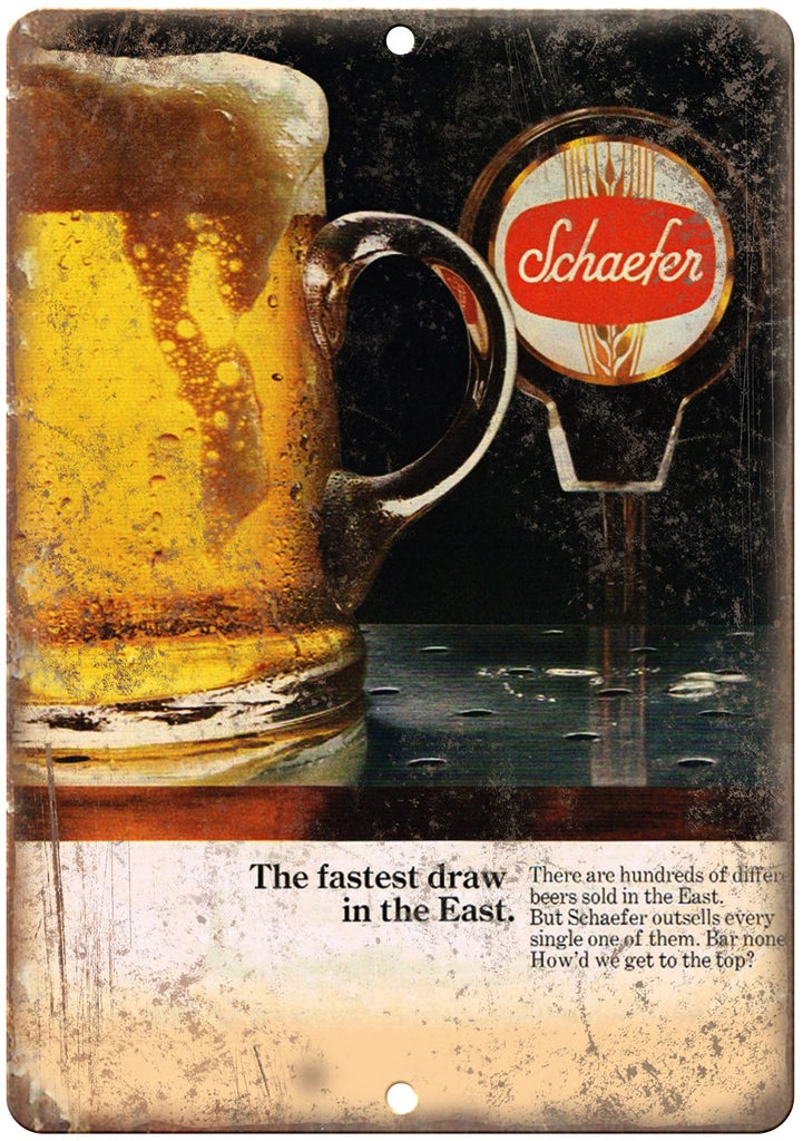 Schaefer Beer Breweriana Ad Metal Sign
