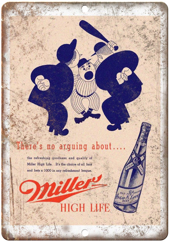 Miller High Life Beer Ad Metal Sign
