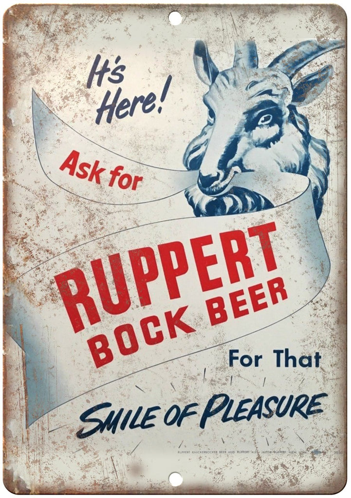 Ruppert Bock Beer Metal Sign