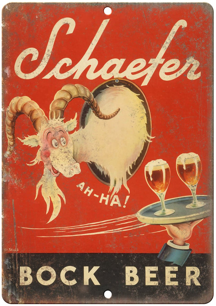 Schaefer Bock Beer Metal Sign