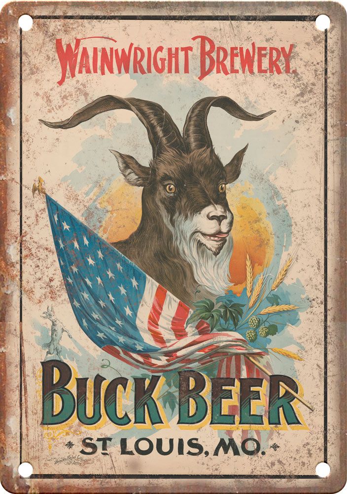 Wainwright Brewery Vintage Bock Beer Reproduction Metal Sign