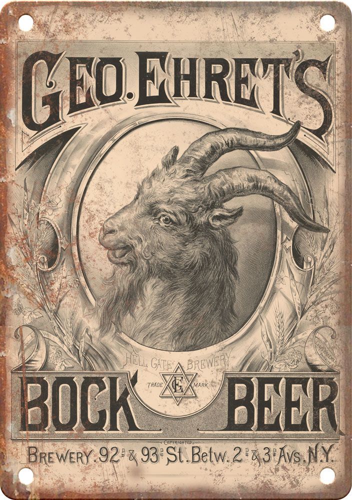 GEO. Ehret's Vintage Bock Beer Reproduction Metal Sign