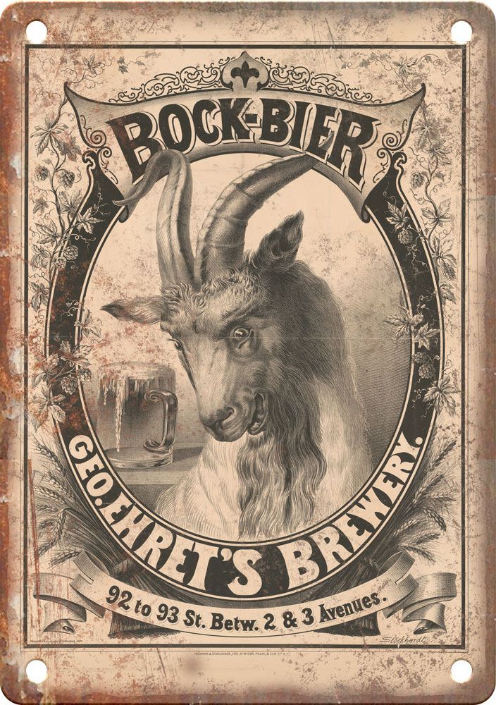 Ehret's Brewery Vintage Bock Beer Reproduction Metal Sign