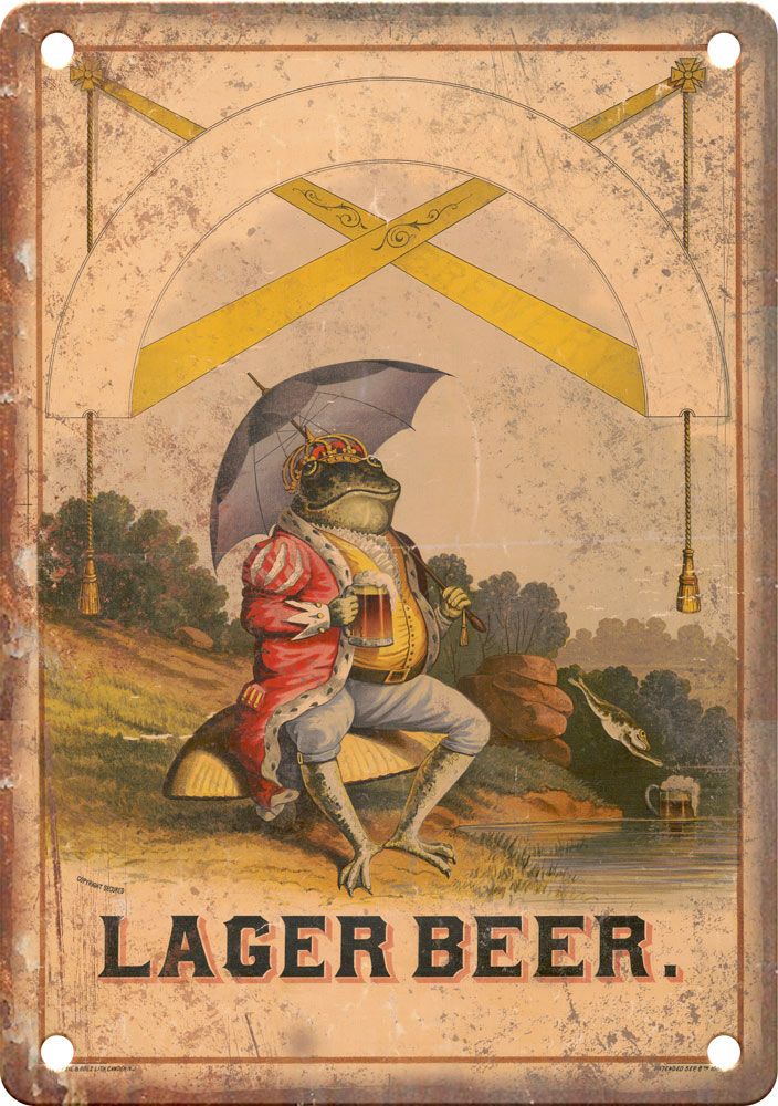 Vintage Lager Beer Vintage Ad Reproduction Metal Sign