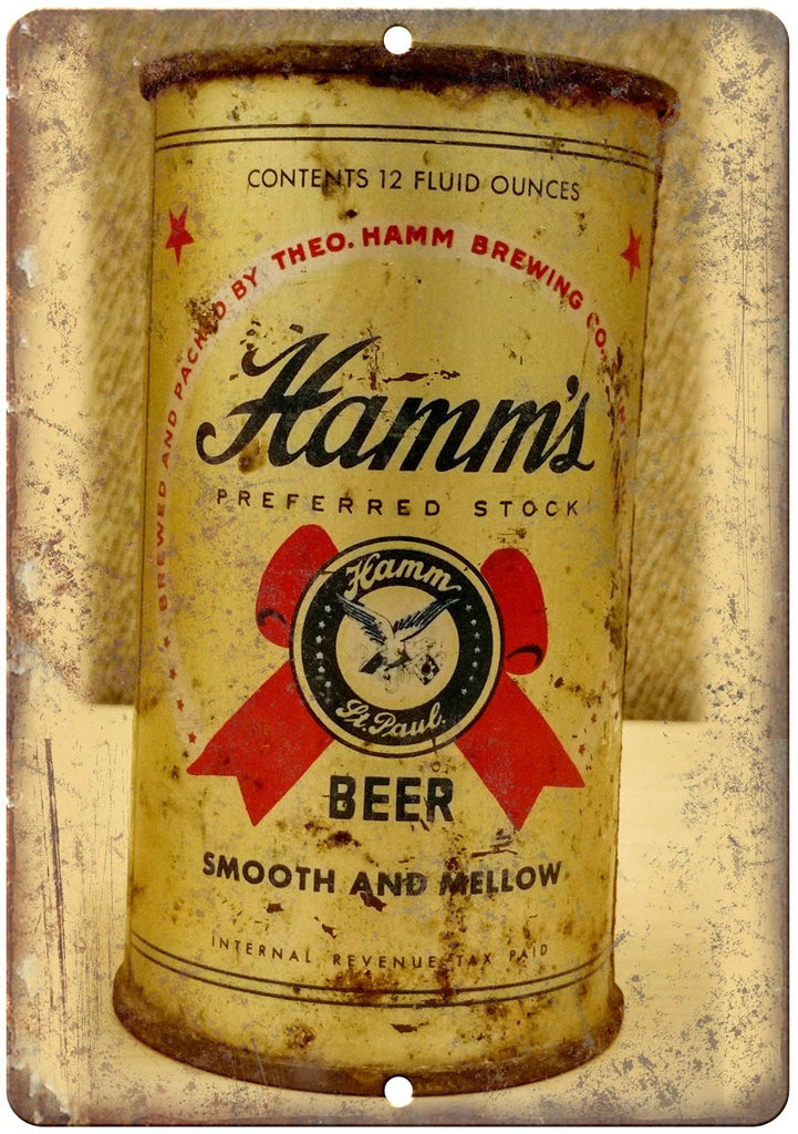 Hamm's Preferred Stock Beer Breweriana Metal Sign