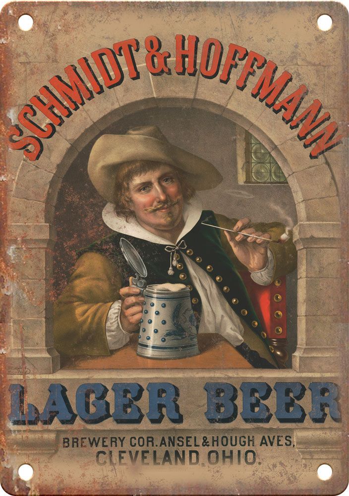 Schmidt & Hoffmann Vintage Lager Beer Reproduction Metal Sign