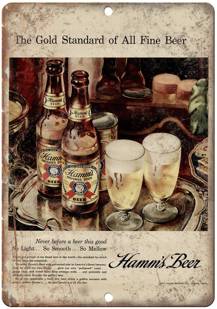 Hamm's Beer Ad Metal Sign