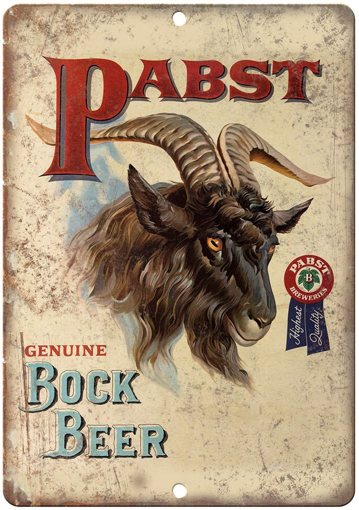 Pabst Bock Beer Breweriana Metal Sign
