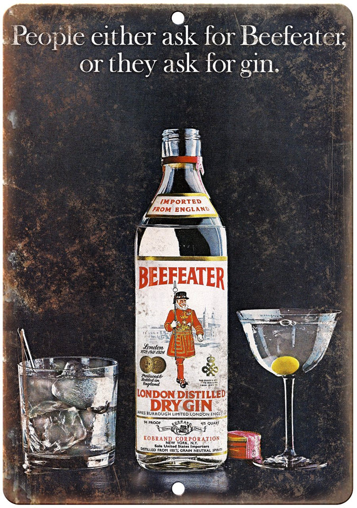 Beefeater Distilled Dry Gin Metal Sign