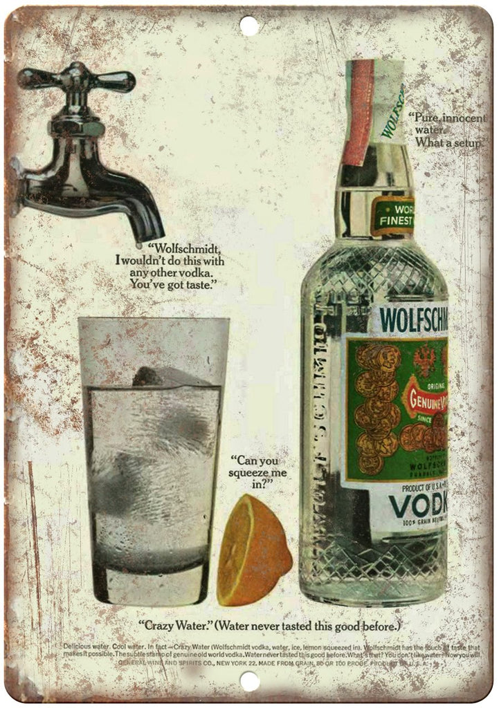 Wolfschmidt Vodka Liquor Metal Sign