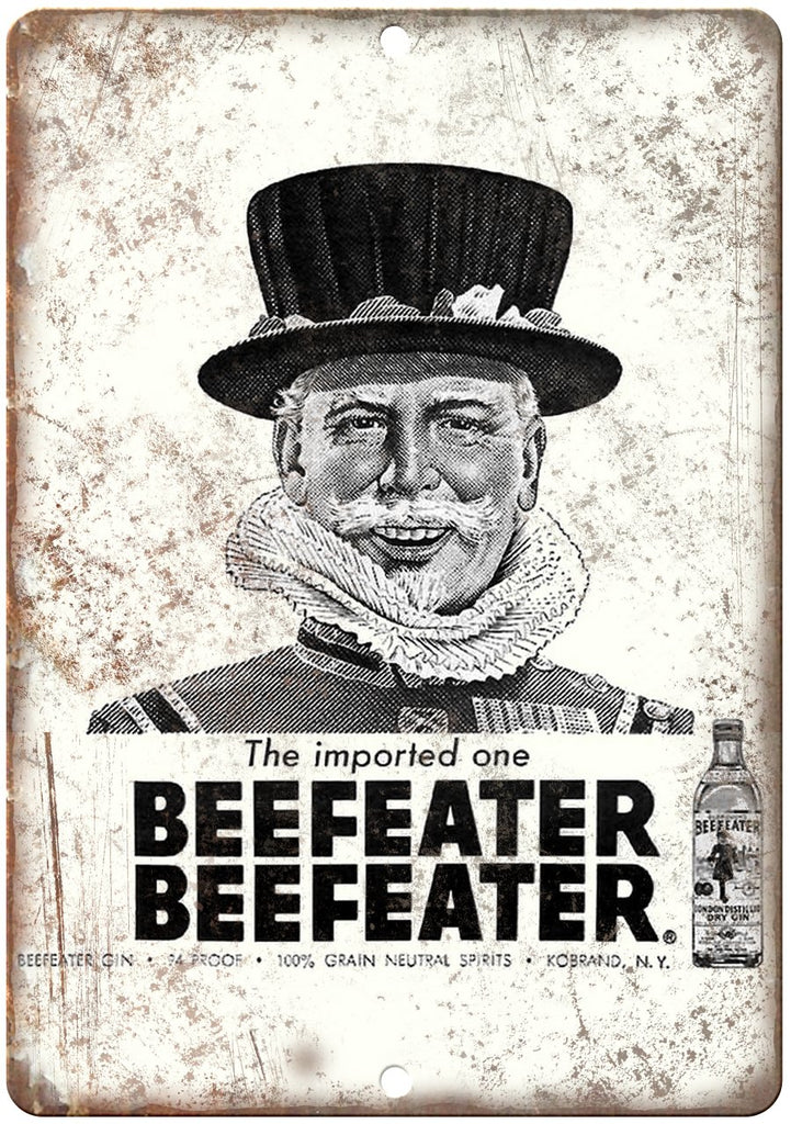 Beefeater Gin Liquor Ad Metal Sign