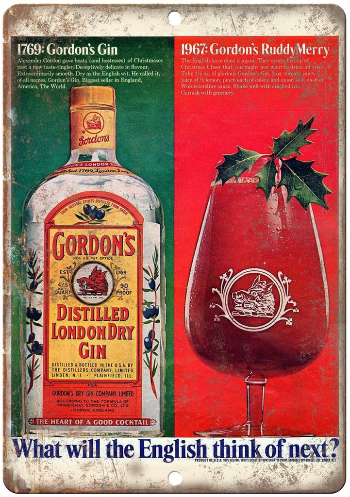Gordons Distilled Gin Metal Sign