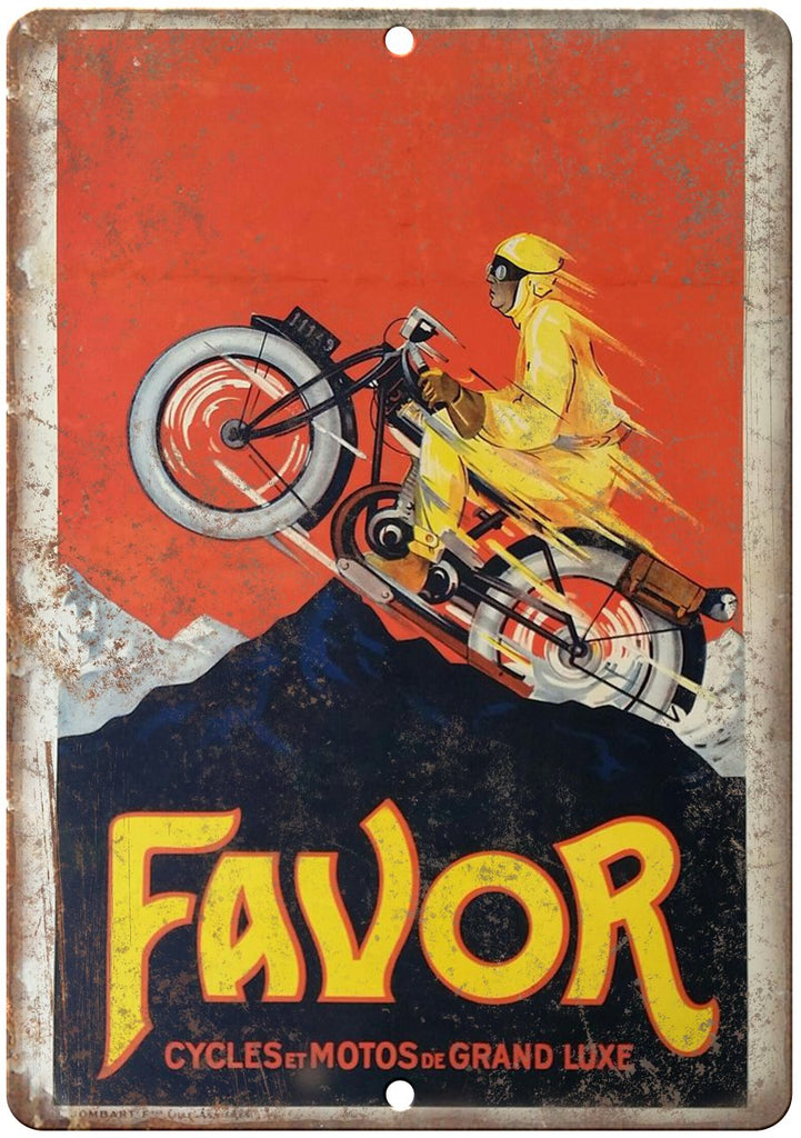 Favor Motorcycle Poster Grand Luxe Metal Sign