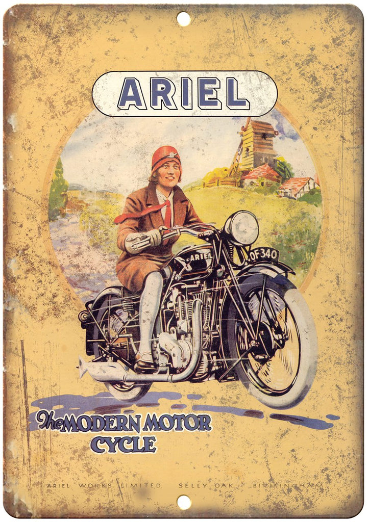 Ariel Modern Motor Cycle Birmingham England Metal Sign