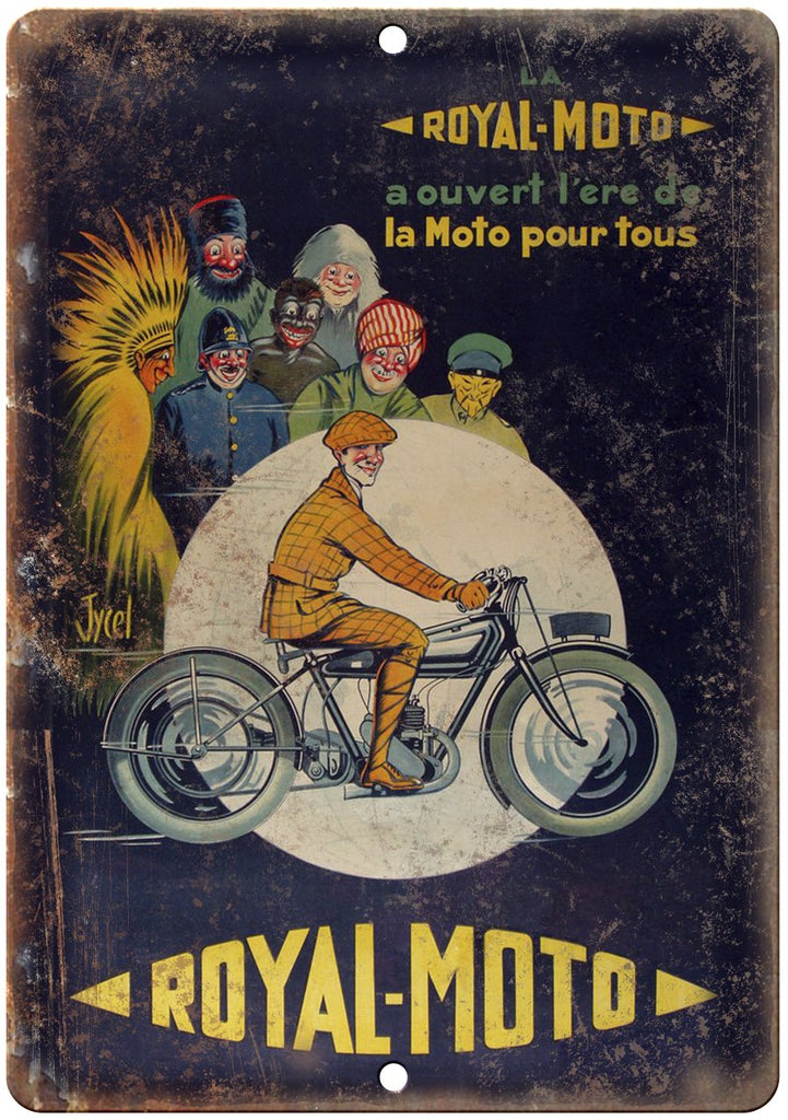 Royal Moto Vintage Motorcycle Ad Metal Sign