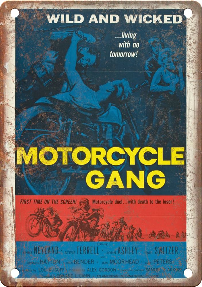 Vintage Motorcycle Gang Cover Art Reproduction Metal Sign