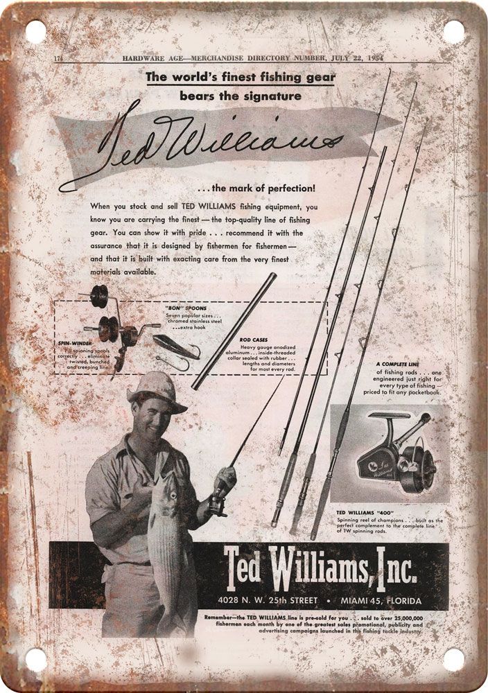 Vintage Berkley Fishing Rod Advertisment Reproduction Metal Sign