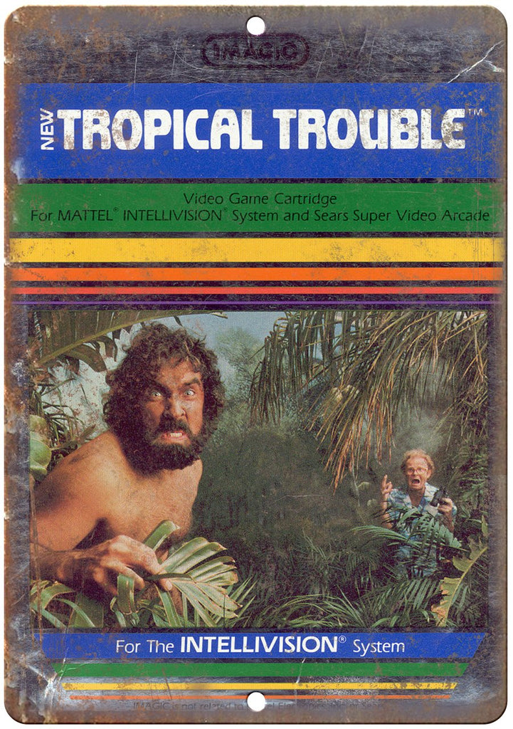 Imagic Intellivision System Tropical Trouble Metal Sign