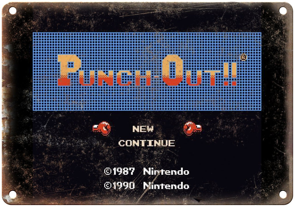 Mike Tyson's Punch-Out Start Screen Nintendo Metal Sign