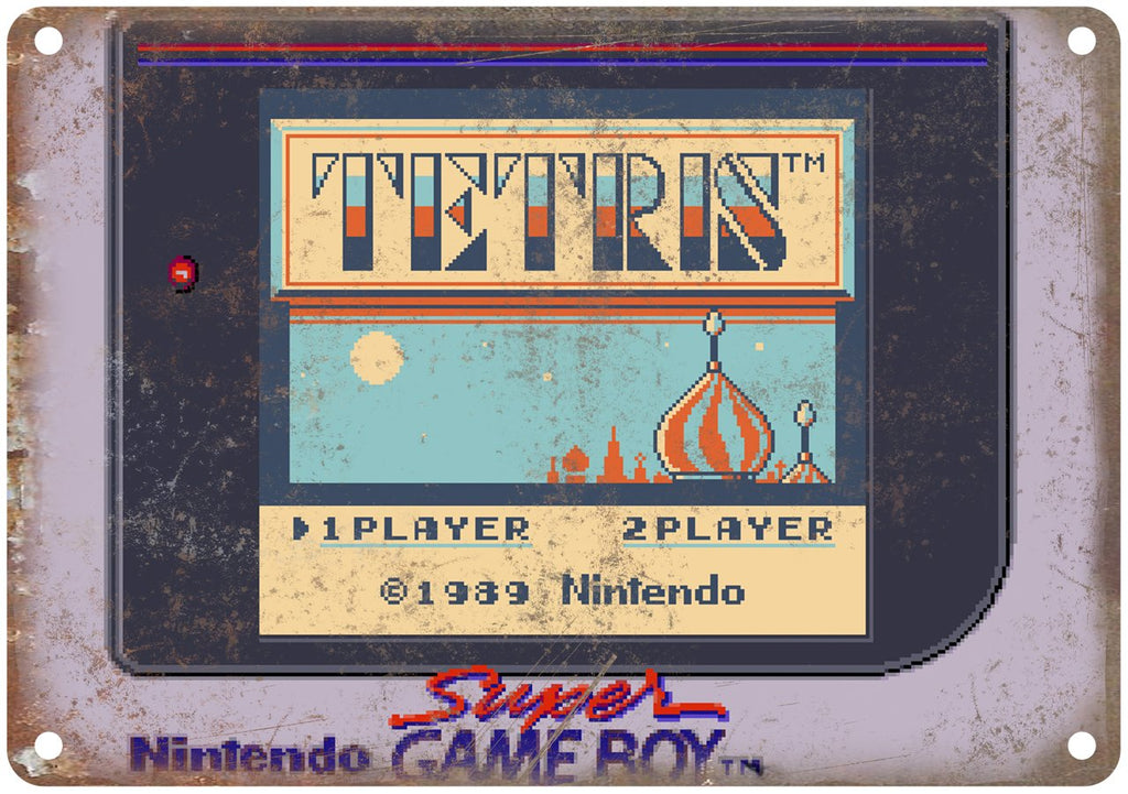 Nintendo Super Game Boy Teteris Start Screen Metal Sign
