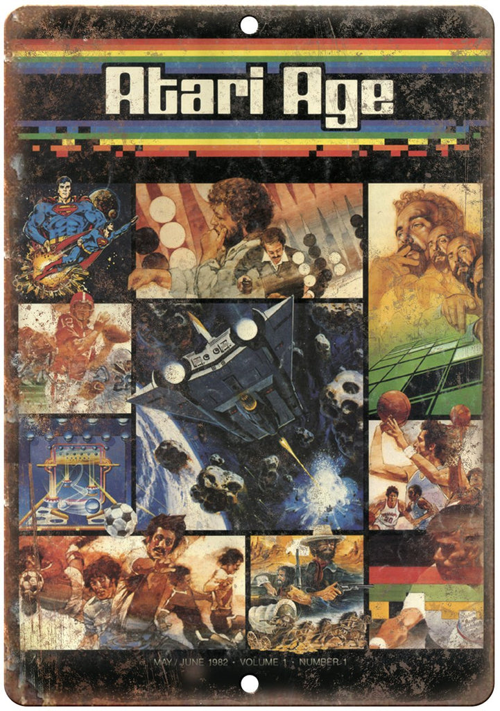 Atari Age Video Game Magazine Cover Art Metal Sign