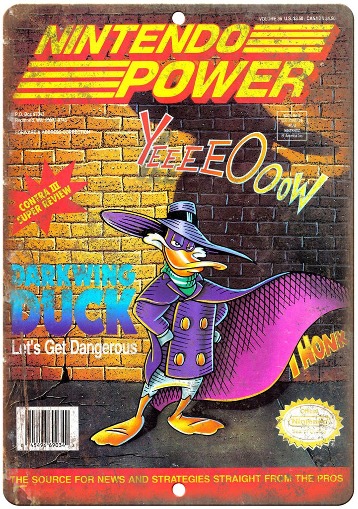 Nintendo Power Dark Wing Duck Gaming Mag Metal Sign