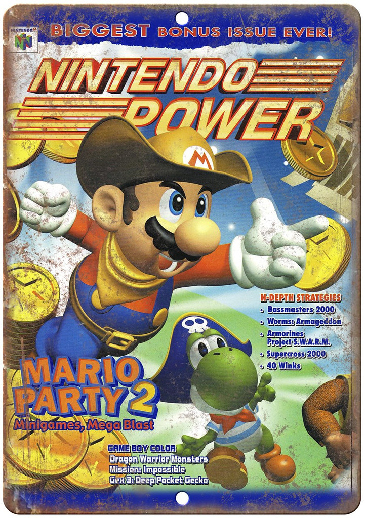 Nintendo Power Mario Party 2 Cover Metal Sign
