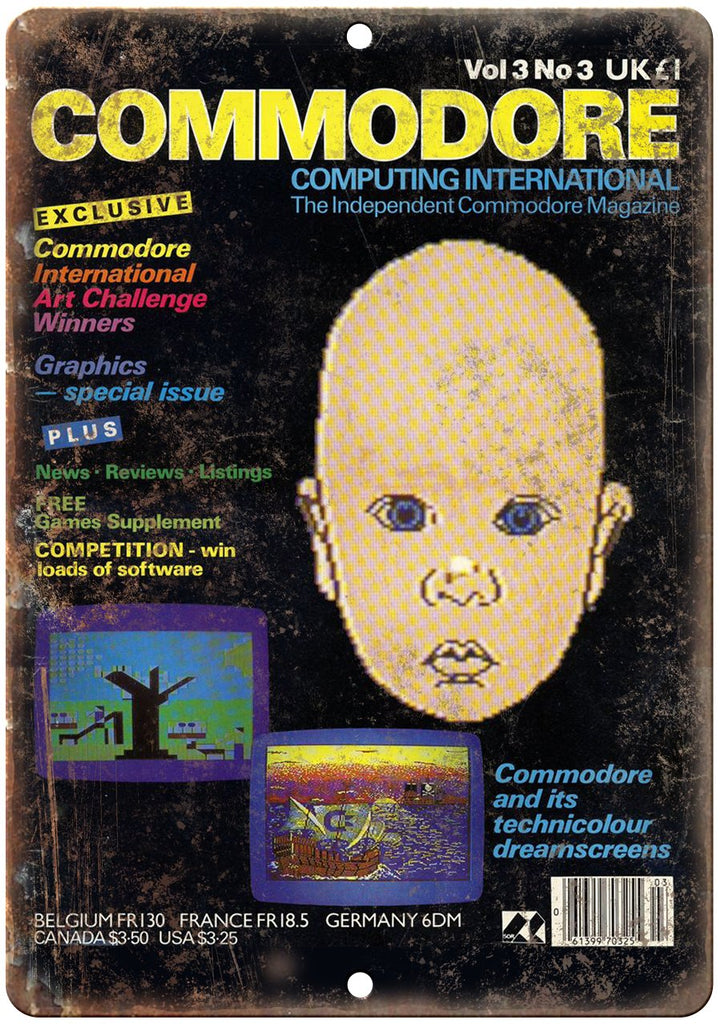 Commodore Computing International Mag Cover Metal Sign