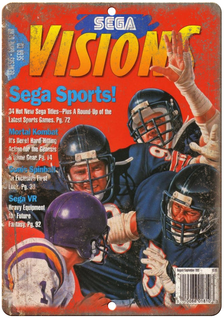 Sega Visions Video Game Magazine Cover Art Metal Sign