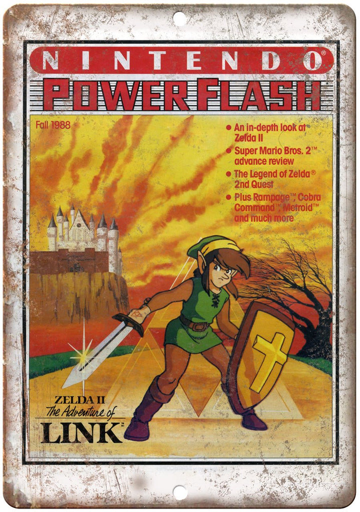Nintendo Power Zelda ii Link Video Game Art Metal Sign