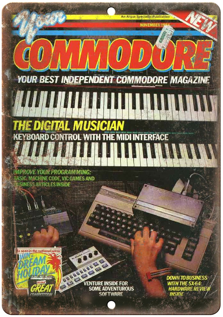 Your Commodore Video Game Magazine Cover Art Metal Sign