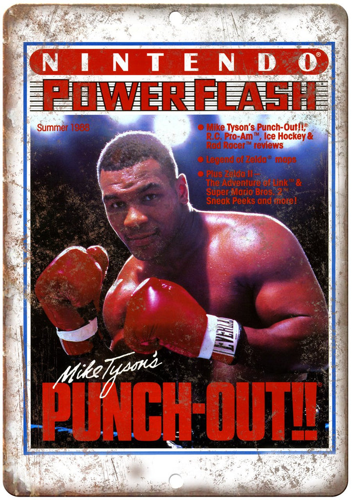 Nintendo Power Mike Tyson's Punch Out Metal Sign