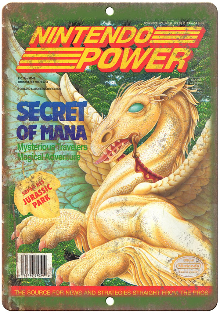 Nintendo Power Magazine Secret of Mana Metal Sign