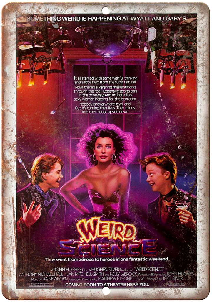Weird Science Movie Poster John Huges Metal Sign