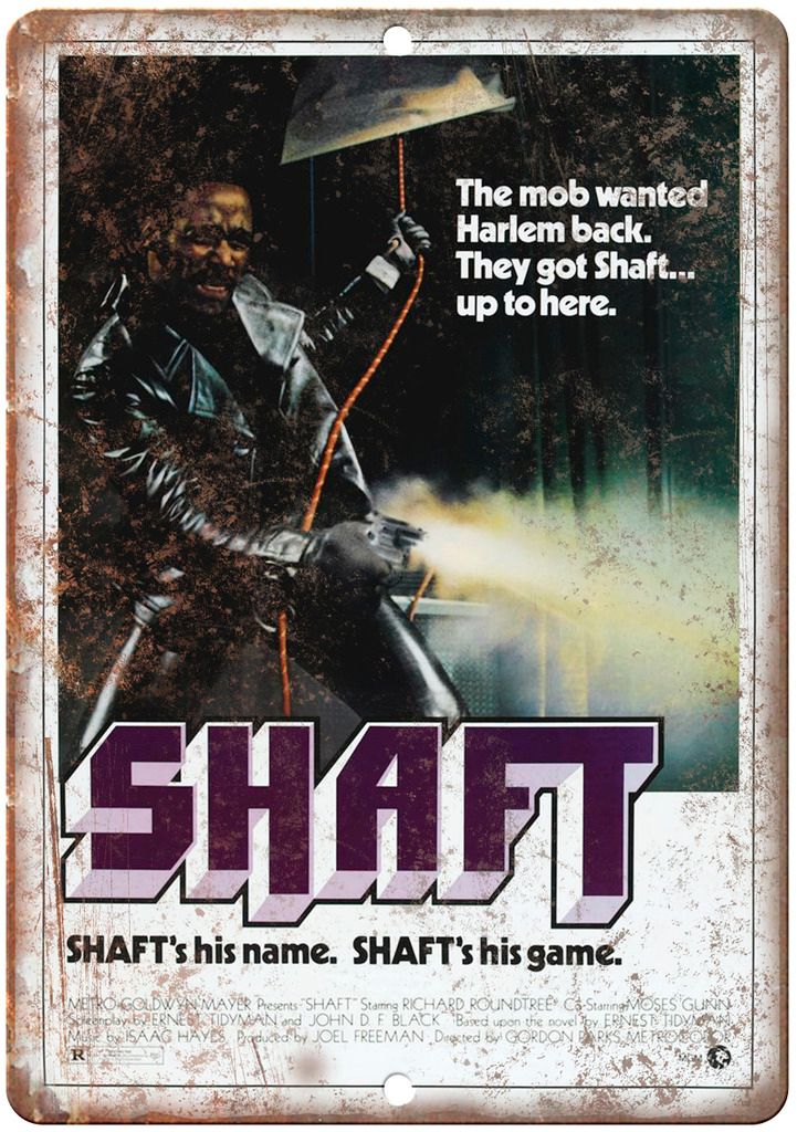 Shaft Blaxploitation Vintage Movie Poster  Metal Sign